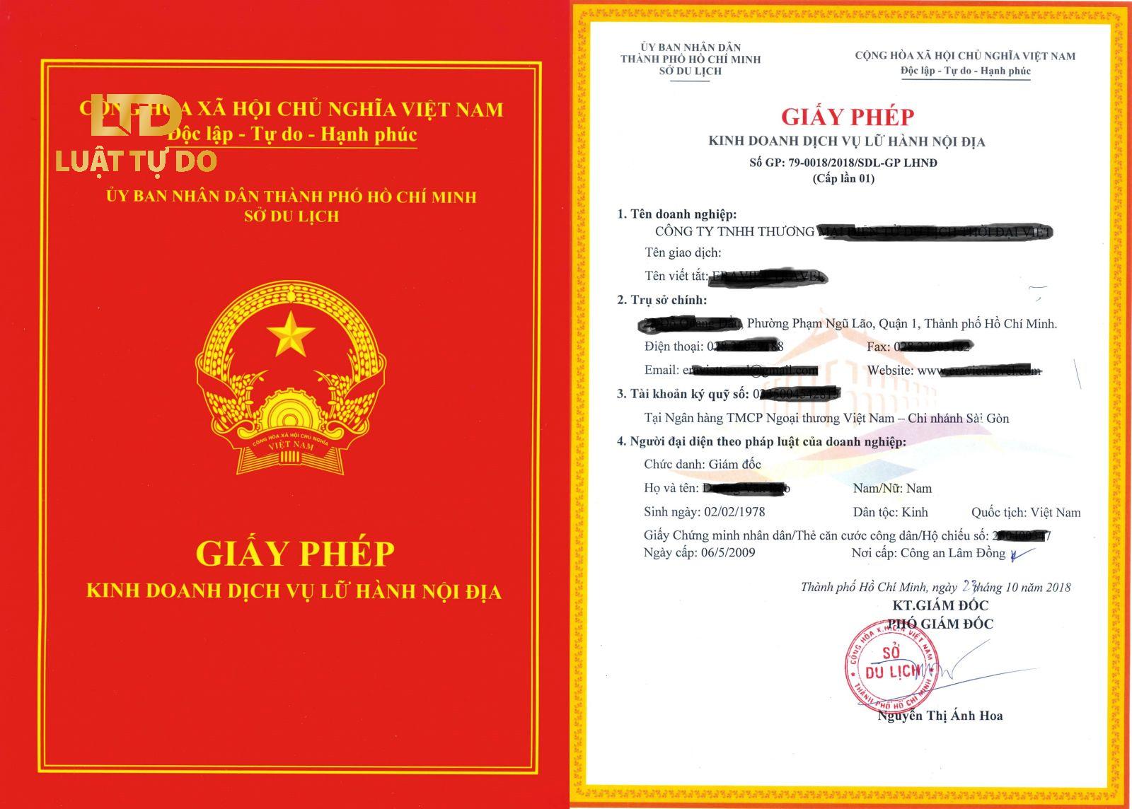 giấy phép kinh doanh dịch vụ lữ hành