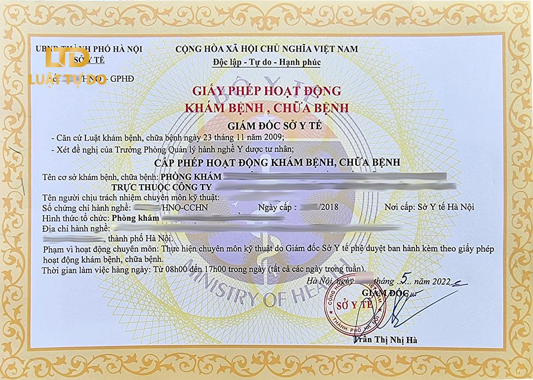 giấy phép phòng khám tư nhân