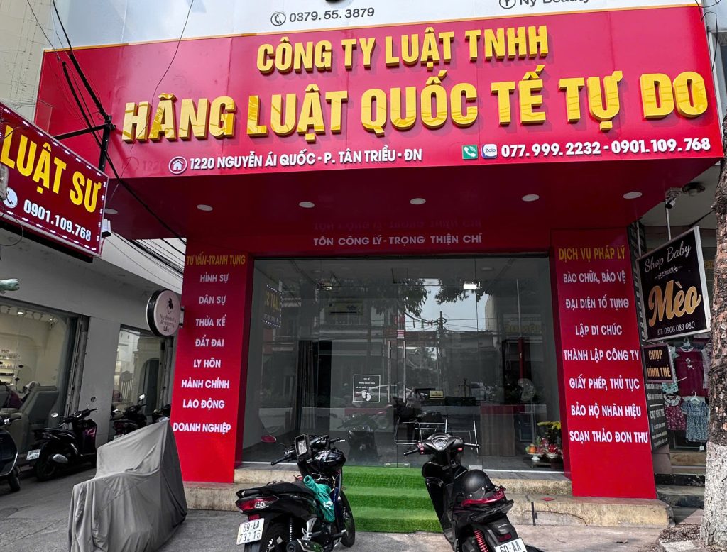 Công ty luật ở Đồng Nai, Văn phòng luật sư Biên Hoà Đồng Nai - Hãng Luật Quốc Tế Tự Do